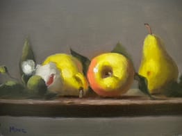 Yellow Apple and Yellow Pears, 8x10