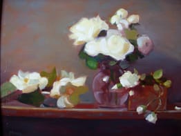 White Roses in Glass Pitcherr, 16x20
