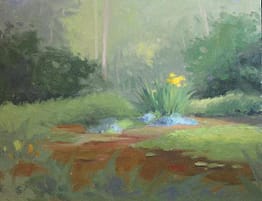 Yellow Lillies, Pond, 11x14