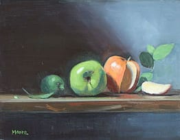 Apples and slice, 12x16