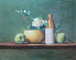 Apple, Blossom, Bowl and Bottle, 16x20