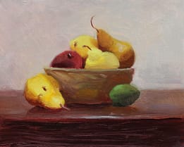 Fruit Bowl With Pears, 16X20