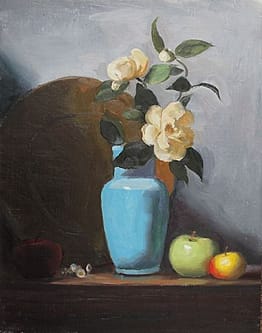 Blue Vase and Magnolia, 18x14